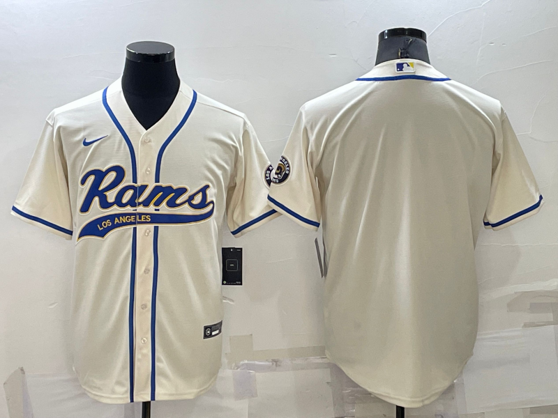 Men's Los Angeles Rams Bone Blank Jersey1
