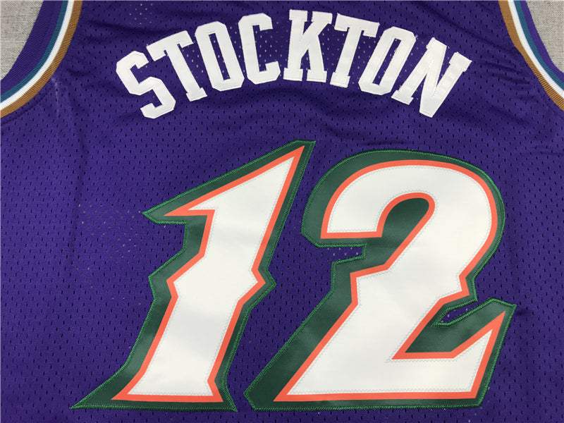 Men's Utah Jazz John Stockton Mitchell & Ness Purple 1996/97 Player Jersey1