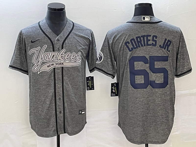 Men's New York Yankees Nestor Cortes Jr. #65 Gray Game Jersey1 Joint Edition