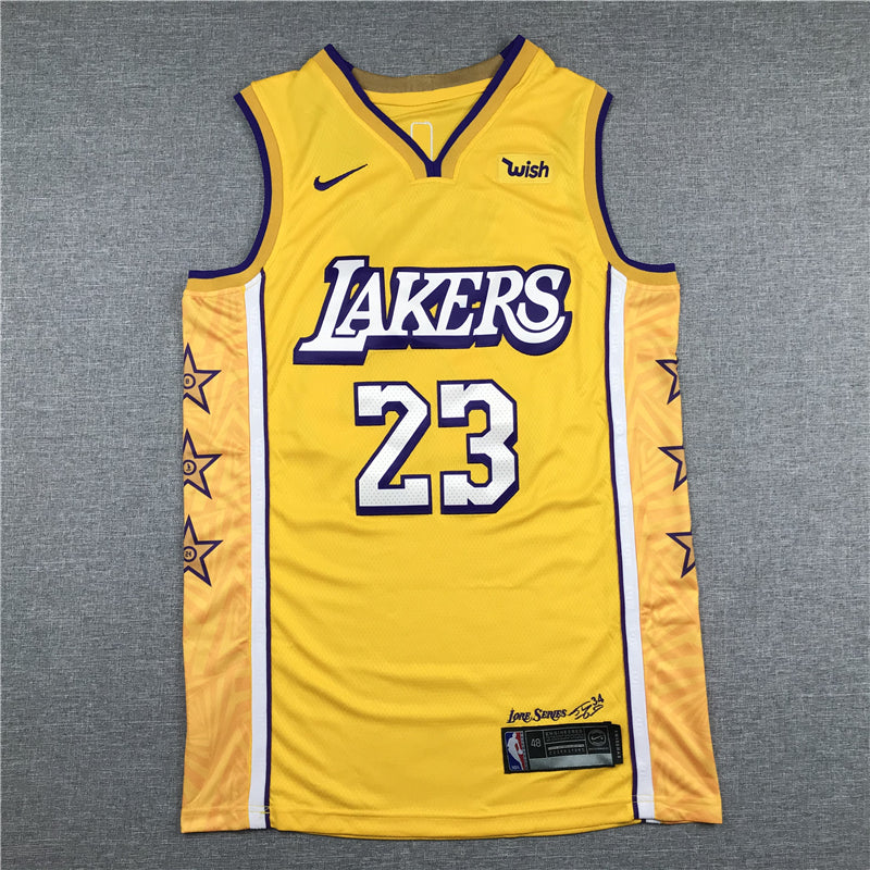 Men's Los Angeles Lakers LeBron James #23 Yellow Swingman Jersey1