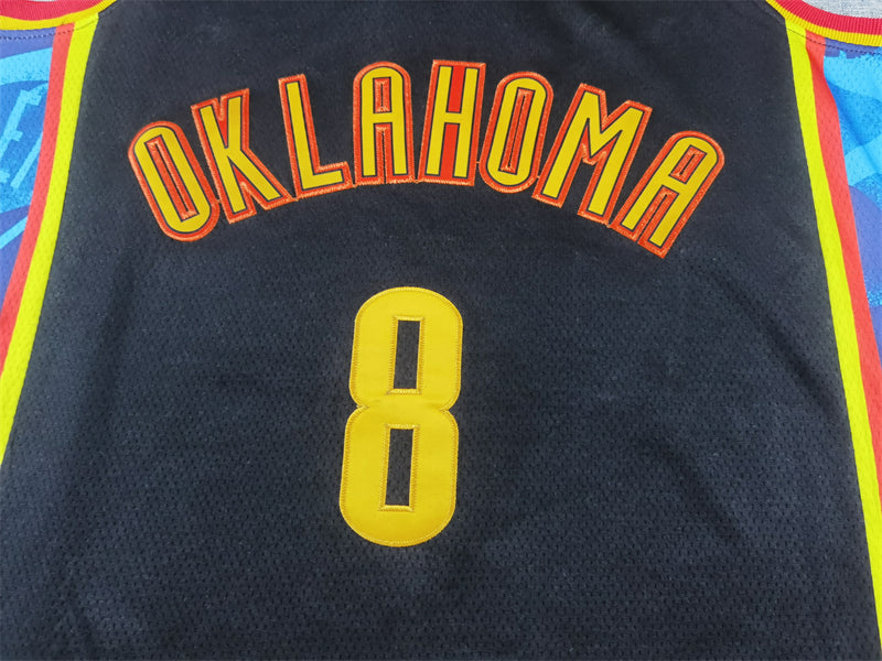 Men's Oklahoma City Thunder Jalen Williams #8 Black 2024/25 Swingman Player Jersey1 - City Edition