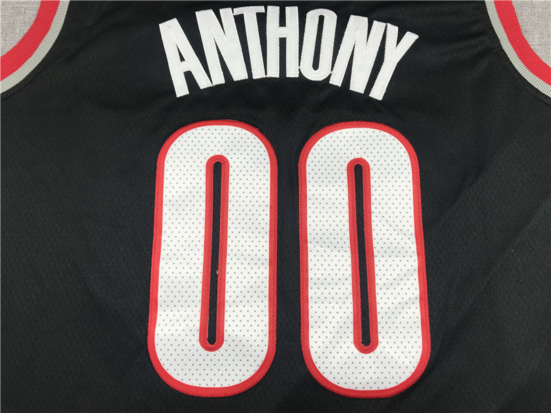 Men's Portland Trail Blazers Carmelo Anthony #00 Black Swingman Fashion Jersey1