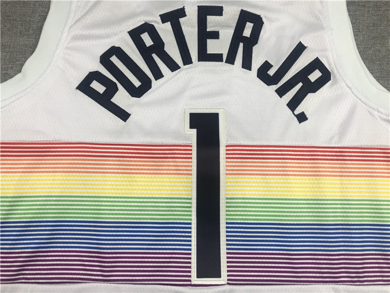 Men's Denver Nuggets Michael Porter Jr. White Swingman Player Jersey1