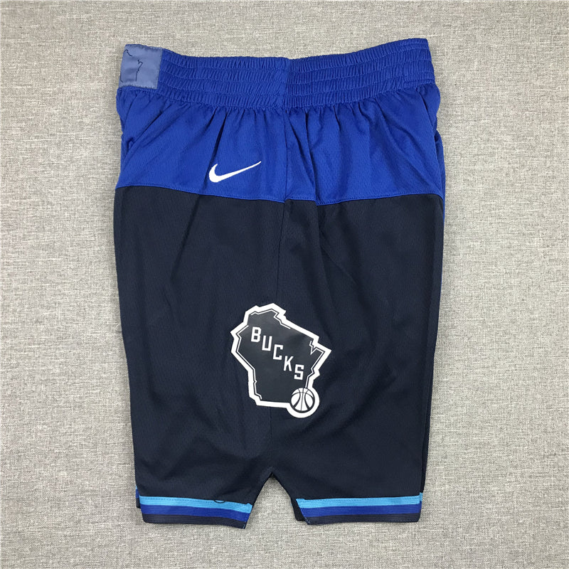 Men's Milwaukee Bucks Blue/Navy City Edition Basketball Shorts1