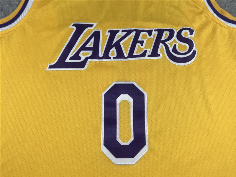 Men's Los Angeles Lakers Russell Westbrook Gold 2020/21 Fast Break Player Jersey1