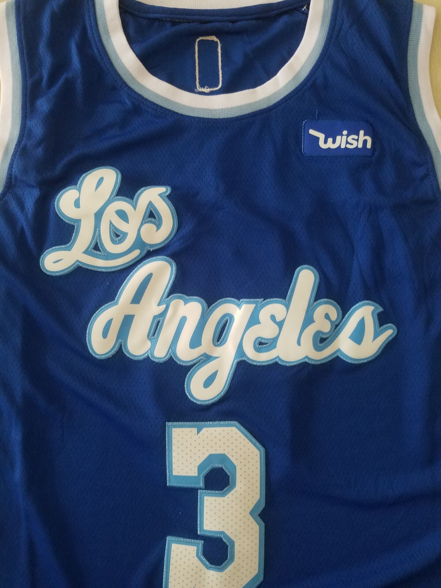 Men's Los Angeles Lakers Anthony Davis Blue #3 NBA Swingman Jersey1