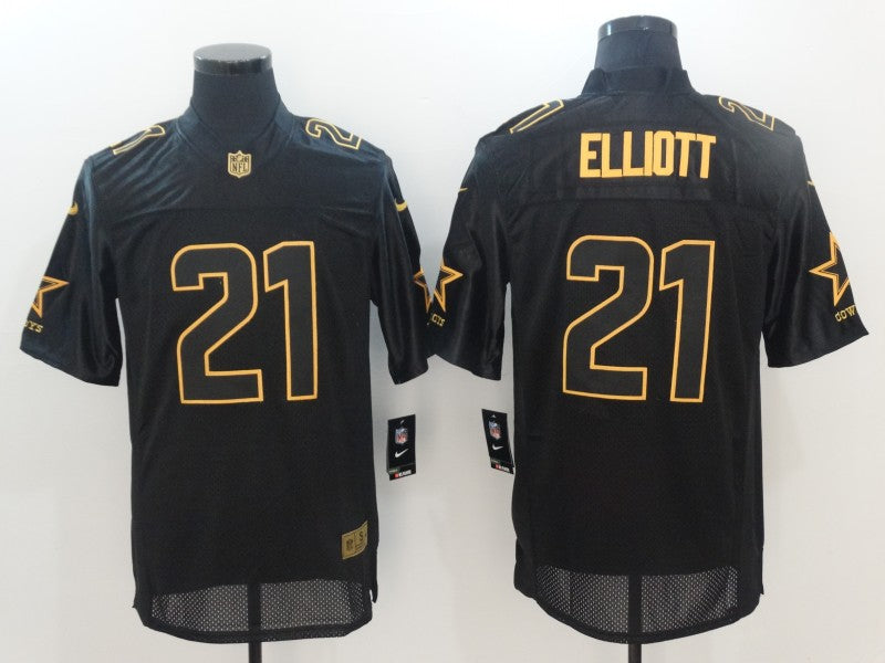 Men's Dallas Cowboys #21 Ezekiel Elliott Black Game Team Jersey1