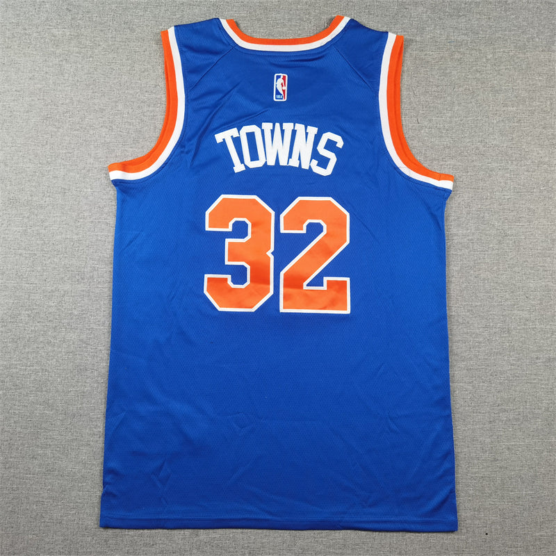 Men's New York Knicks Karl-Anthony Towns #32 Blue Game Jersey - Icon Edition