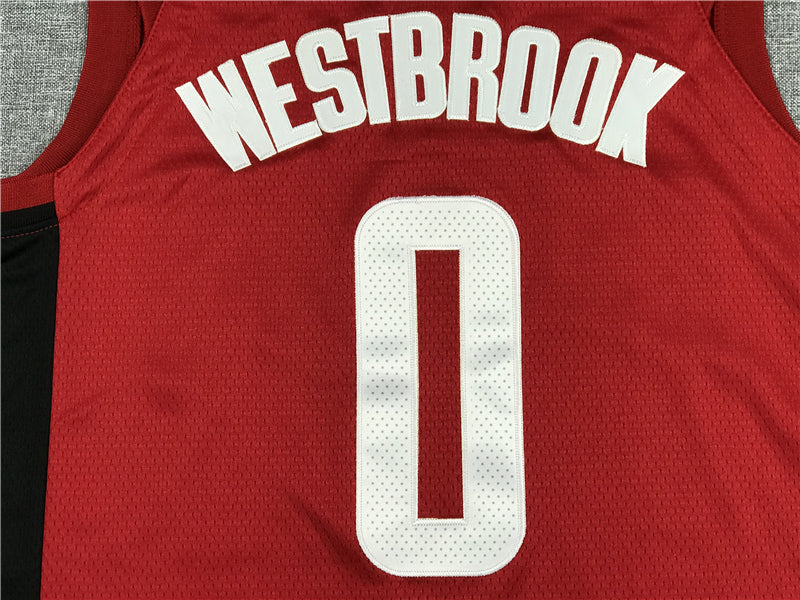 Men's Houston Rockets Russell Westbrook #0 NBA Red Swingman Jersey1