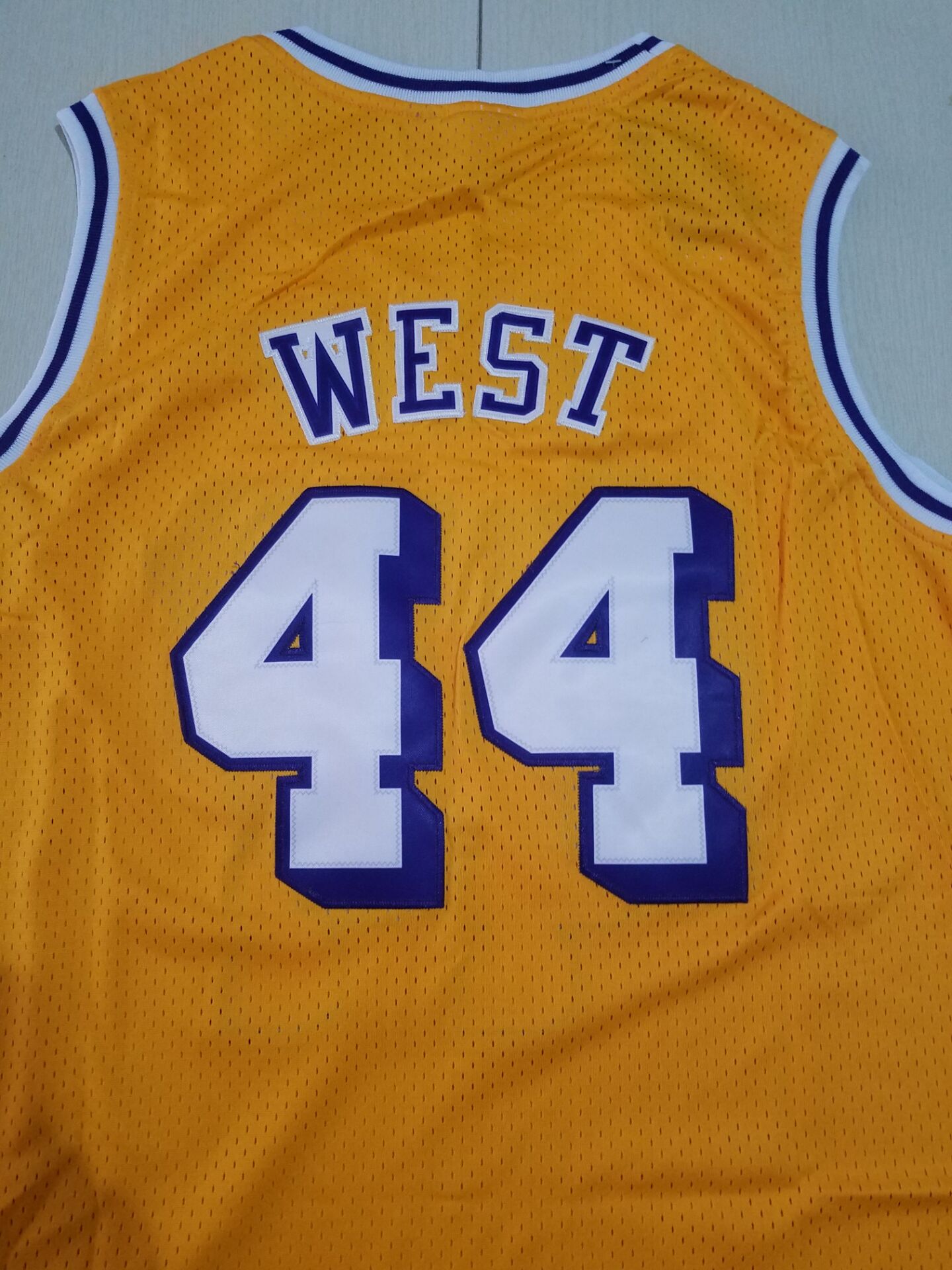 Men's Los Angeles Lakers Jerry West Gold Big & Tall Hardwood Classics Jersey1