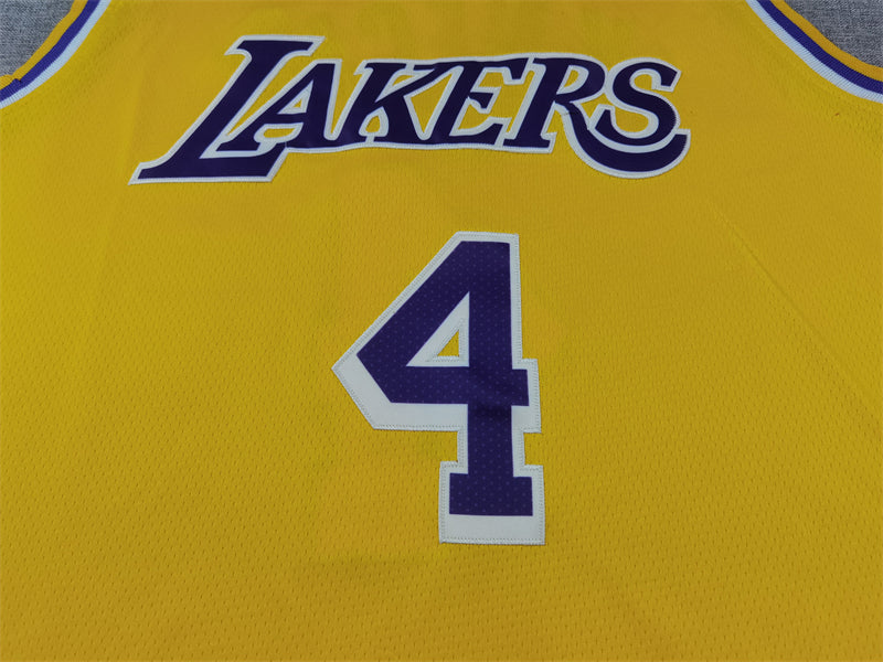Men's Los Angeles Lakers Dalton Knecht #4 Gold Swingman Jersey1 - Icon Edition