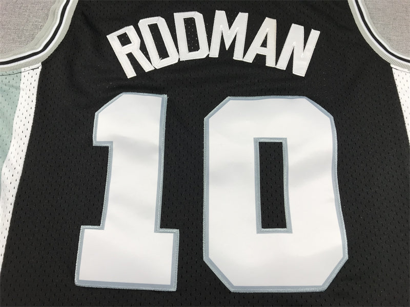 Men's San Antonio Spurs Dennis Rodman #10 Black 1993-94 Hardwood Classics Swingman Jersey1