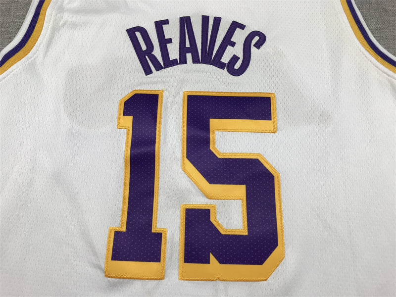 Men's Los Angeles Lakers Austin Reaves #15 White 2022/23 Swingman Jersey1 - Association Edition