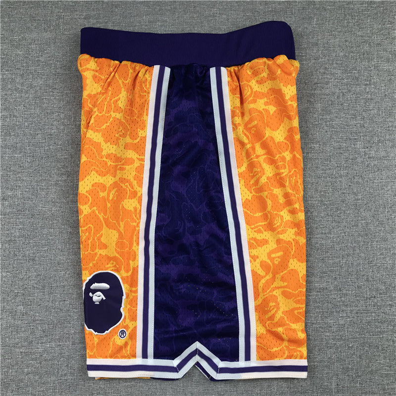 Men's Los Angeles Lakers Yellow Basketball Shorts1