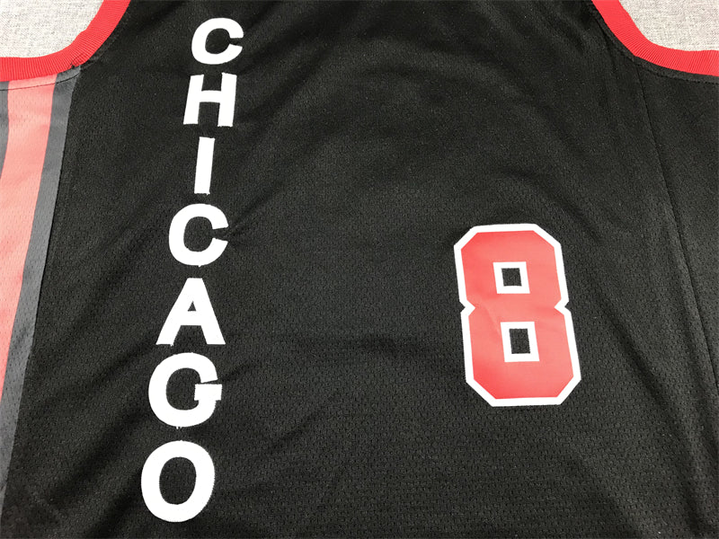 Men's Chicago Bulls Zach LaVine #8 Black 2023/24 Swingman Jersey1 - City Edition