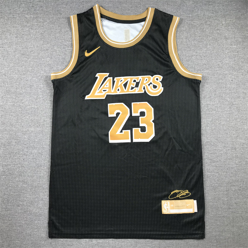 Men's Los Angeles Lakers LeBron James #23 Black Select Series Swingman Jersey1