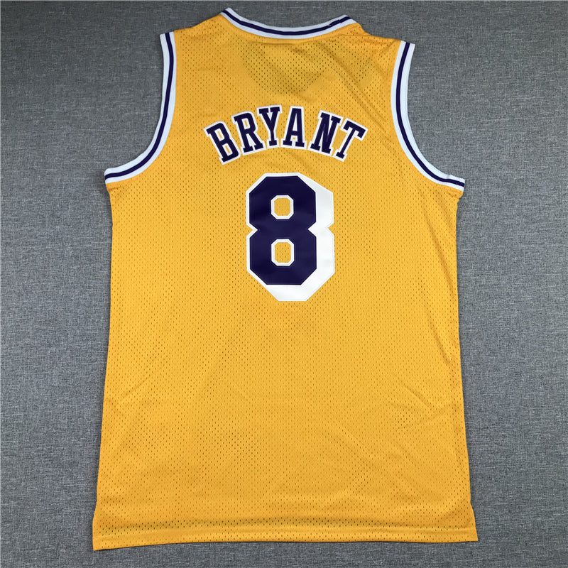 Men's Los Angeles Lakers Kobe Bryant 1996-97 Yellow Hardwood Classics Authentic Jersey1