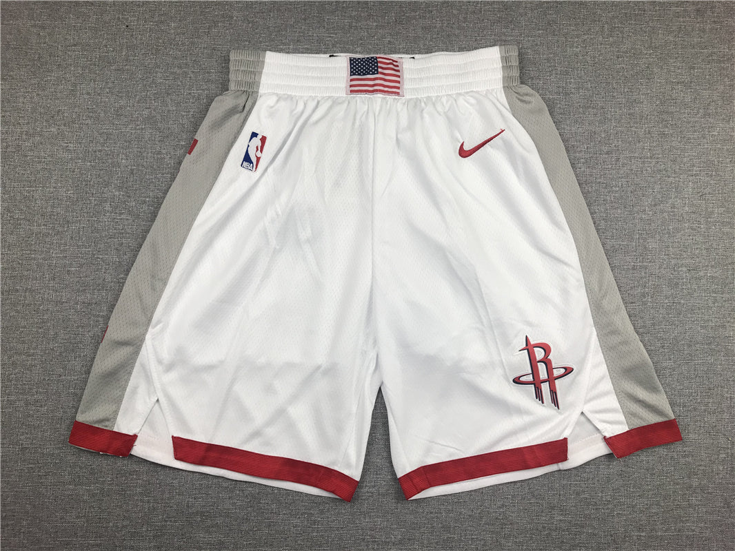 Men's Houston Rockets White Pocket Shorts1