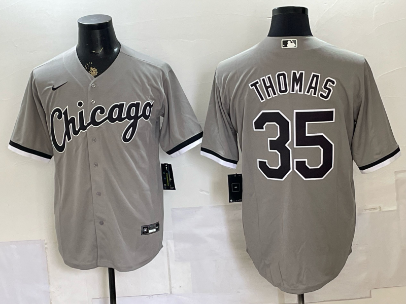 Men's Chicago White Sox Frank Thomas #35 Gray Replica Player Jersey