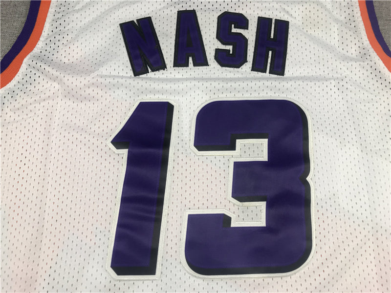 Men's Phoenix Suns Steve Nash #13 White 1996-97 Throwback Stitched Jersey1