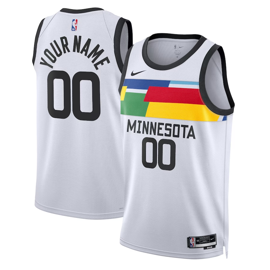 Men's Minnesota Timberwolves White 2022/23 Swingman Custom Jersey1 - City Edition