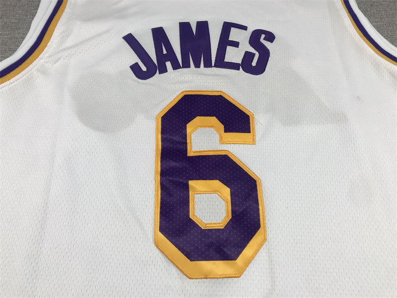Men's Los Angeles Lakers LeBron James #6 White 2022/23 Swingman Jersey1 - Association Edition