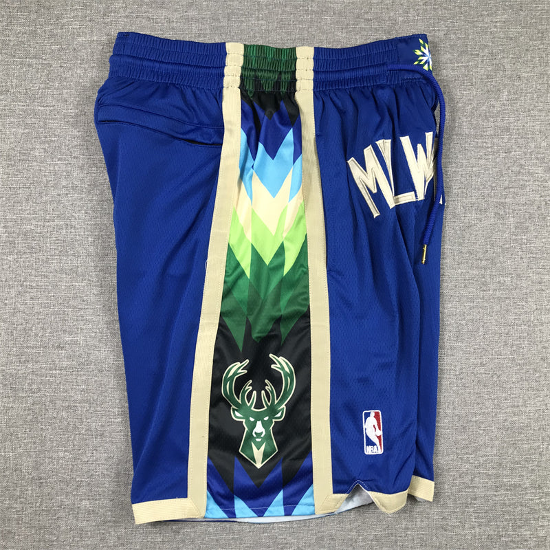 Men's Milwaukee Bucks Blue 2022/23 City Edition Basketball Shorts1