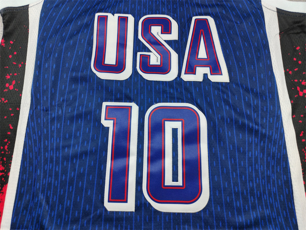 Men's 2024 USA Dream Team Jayson Tatum #10 Navy Authentic Player Jersey