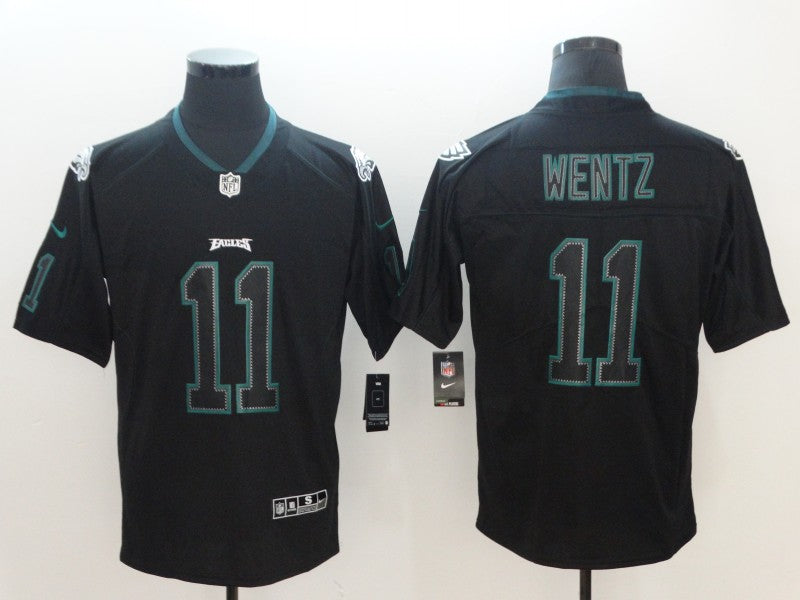 Men's Philadelphia Eagles #11 Carson Wentz Black Game Player Jersey1