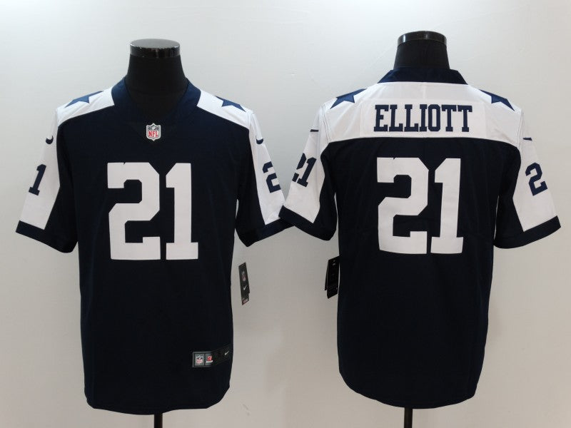 Men's Dallas Cowboys #21 Ezekiel Elliott Jersey1 Navy