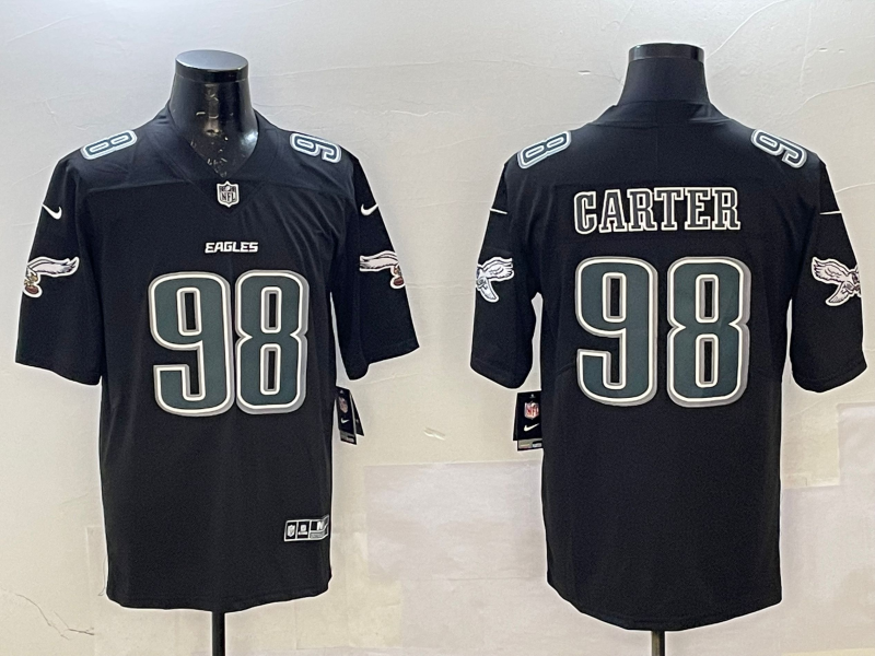 Jalen Carter #98 Philadelphia Eagles Black Fashion Game Jersey - JerseysFreak