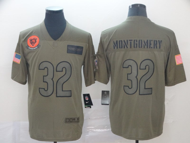 Men's Chicago Bears David Montgomery #32 Brown Game Jersey1
