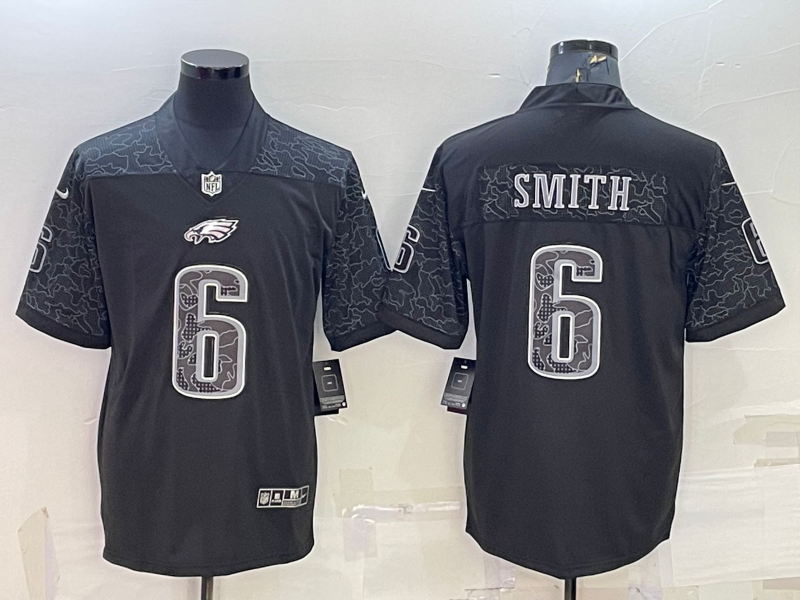 Men's Philadelphia Eagles DeVonta Smith #6 Black RFLCTV Limited Jersey1