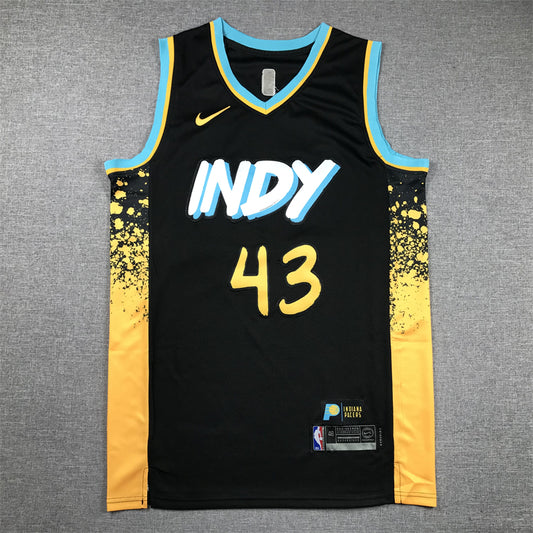 Men's Indiana Pacers Pascal Siakam #43 Black 2023/24 Swingman Jersey1 - City Edition