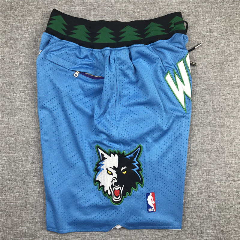 Men's Minnesota Timberwolves Light Blue Basketball Shorts1