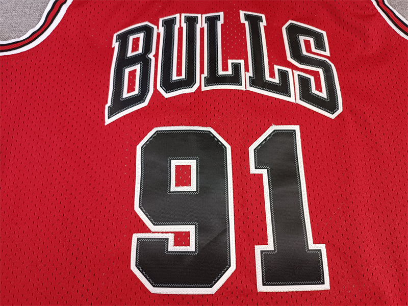 Men's Chicago Bulls Dennis Rodman Red 1997-98 Hardwood Classics Swingman Jersey1