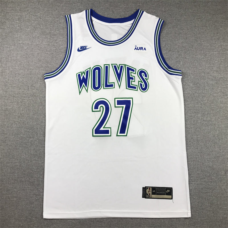 Men's Minnesota Timberwolves Rudy Gobert #27 White Swingman Player Jersey1