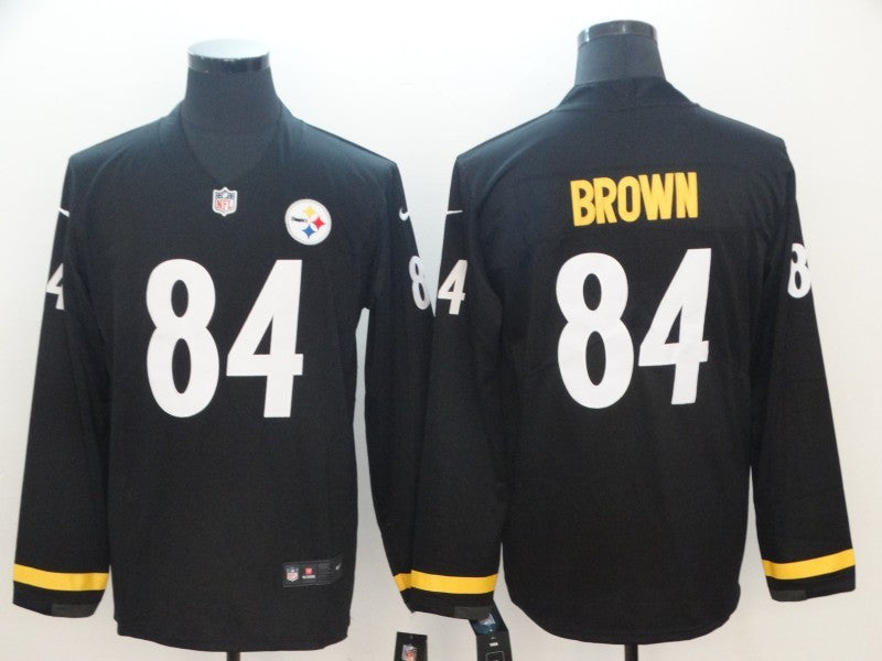 Men's Pittsburgh Steelers Antonio Brown #84 Black Game Player Jersey1