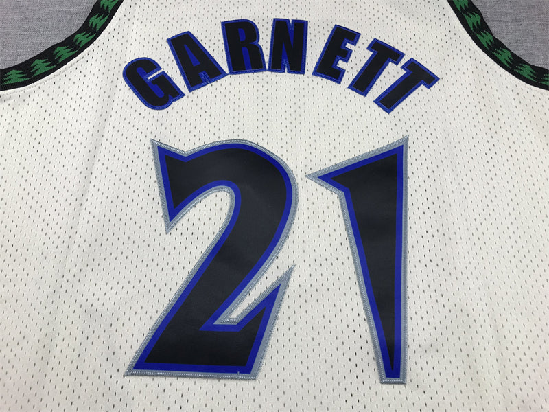 Men's Minnesota Timberwolves Kevin Garnett #21 Cream Hardwood Classics Swingman Jersey1