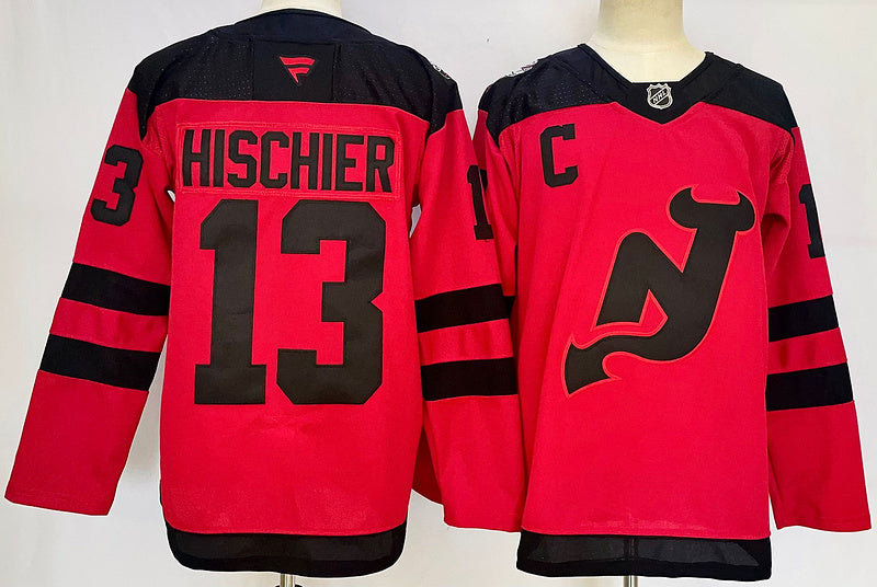 Nico Hischier #13 New Jersey Devils Red Jersey - JerseysFreak