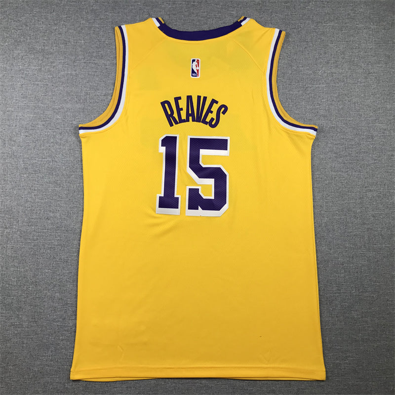 Men's Los Angeles Lakers Austin Reaves #15 Gold 2022/23 Swingman Jersey1 - Icon Edition