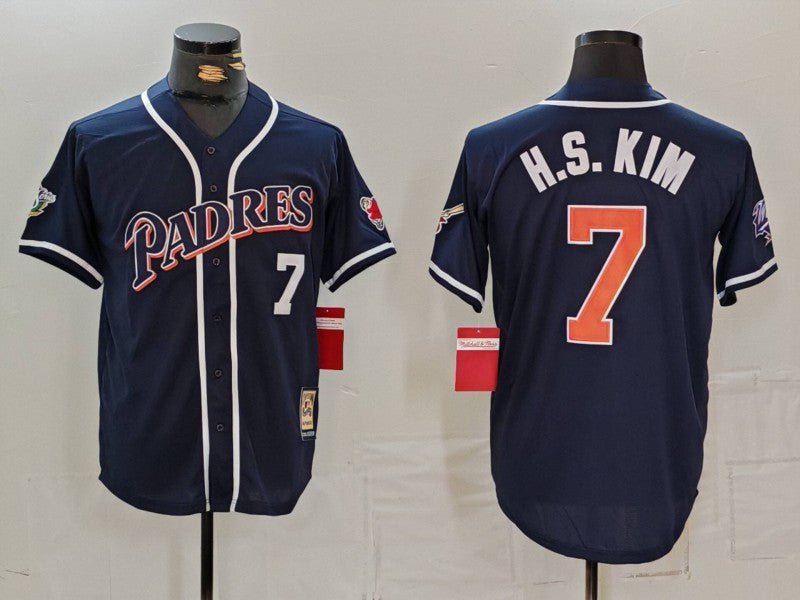 Men's San Diego Padres Ha Seong Kim #7 Navy Limited Player Jersey1