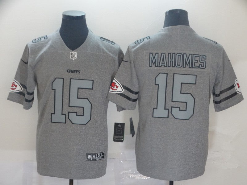 Men's Kansas City Chiefs Patrick Mahomes Gray Player Game Jersey1