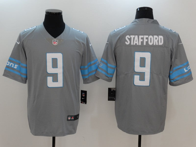 Men's Detroit Lions Matthew Stafford #9 Gray Game Jersey1