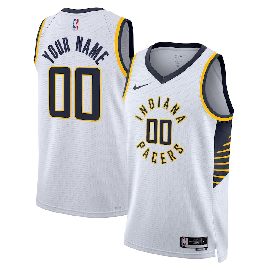 Men's Indiana Pacers White Swingman Custom Jersey1 - Association Edition