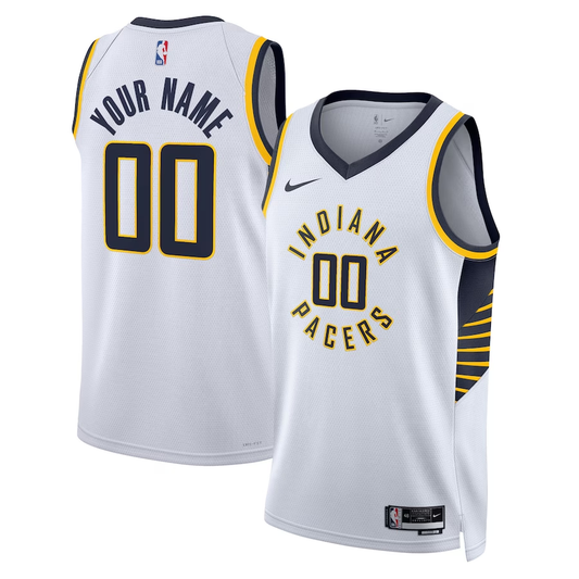 Men's Indiana Pacers White Swingman Custom Jersey1 - Association Edition