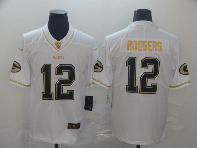 Men's Green Bay Packers #12 Aaron Rodgers White Game Jersey1