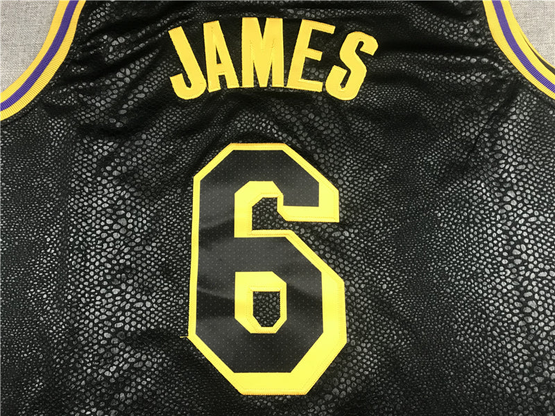 Men's Los Angeles Lakers LeBron James #6 NBA Black Jersey1