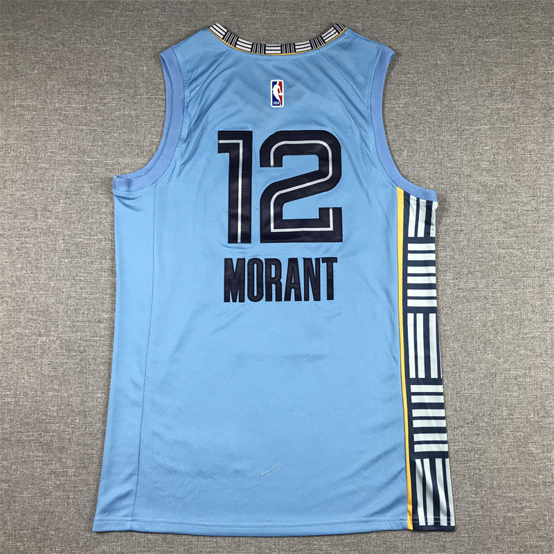 Men's Memphis Grizzlies Ja Morant #12 Light Blue 2022/23 Statement Edition Swingman Jersey1