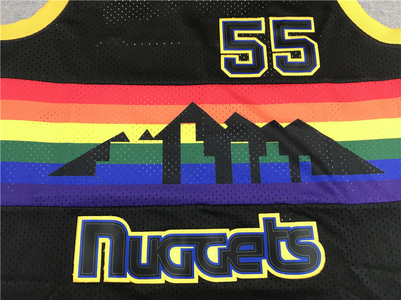 Men's Denver Nuggets Dikembe Mutombo 1991-92 Black Hardwood Classics Swingman Jersey1